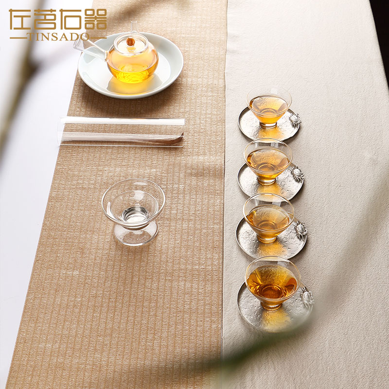 ZuoMing right implement creative tea glass tea strainer stainless steel) a cup of tea kungfu tea set with a cup of filter