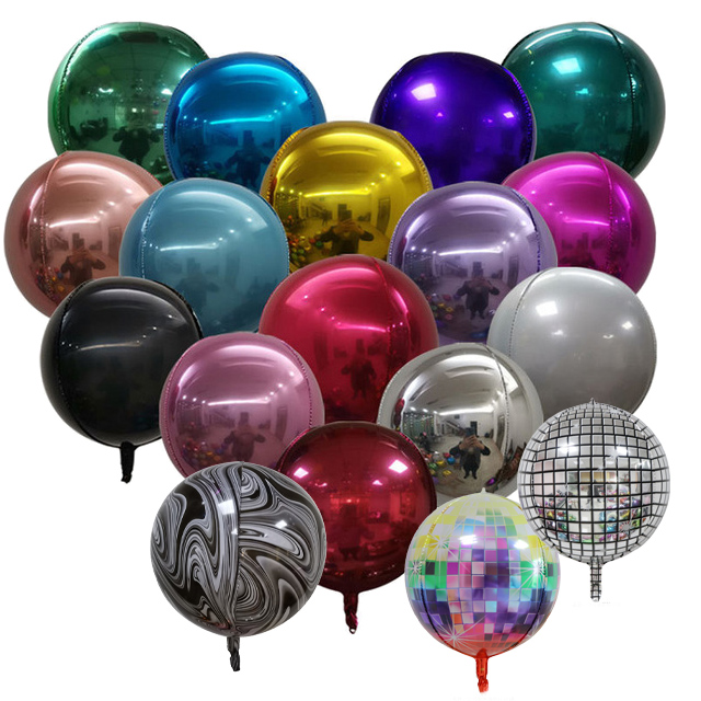 10 inch 18 inch 22 inch 32 inch round 4D gold silver wedding decoration wedding room aluminum foil balloon 1 bulk