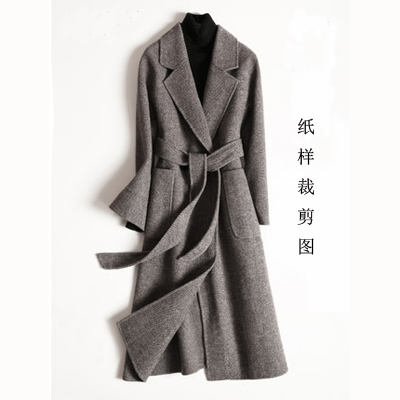 Make clothes cut drawings Q96 large clothes women in double face jacket with long version New autumn and winter cashmere paper sample