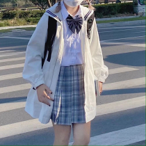 LIFEGIRL original autumn and winter new sailor hood Japanese windbreaker versatile medium-long womens coat