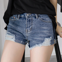 (Stalk Beans) Life girl new to make old Hole Jeans Shorts Hot Pants slim 100 hitch