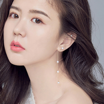 TIME Original Without Earhole Full of Star Pearl Pearl Ear Clip Long-Face Slim Hanging Ear-Hanging Streaming Suearrings