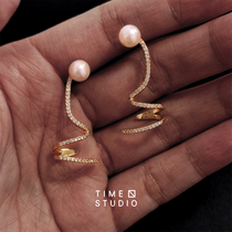 TIME sterling silver freshwater pearl designer recommends ear bone clip earrings a pair of light luxury and high-end earrings for women