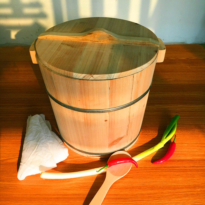 Fir steamed rice wooden bucket steamer Household wooden bucket steamed rice bucket Large stainless steel rice sushi tool Commercial rice steamer