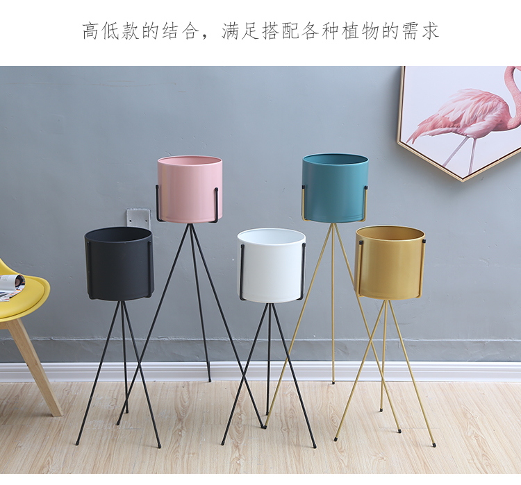 Hoa kim loại trang trí Bắc Âu hoa hình lục giác chậu hoa tam giác sàn hoa - Vase / Bồn hoa & Kệ chậu đất nung trồng cây