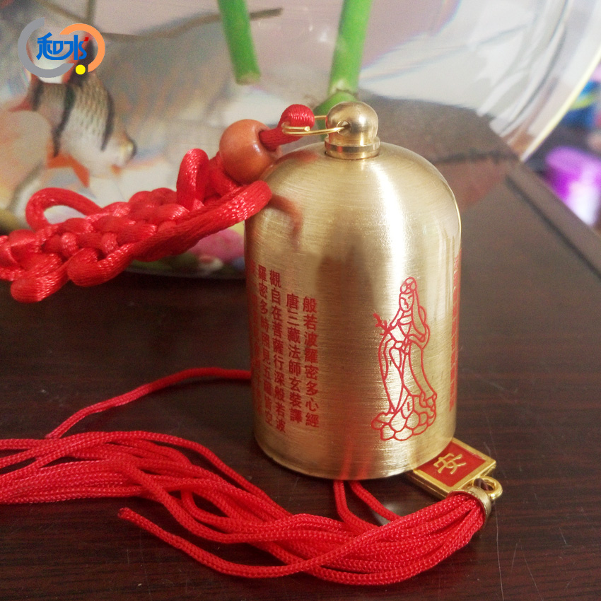 Water and small bronze hand windbell decoration door decoration of the town copper bell car mounted parts decoration 2mm thick
