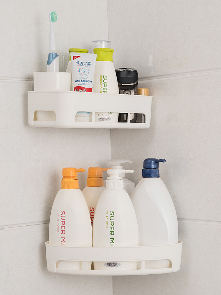 Powder room shelf Wall-mounted sink triangle kitchen storage rack Suction wall toilet bathroom wall shelf