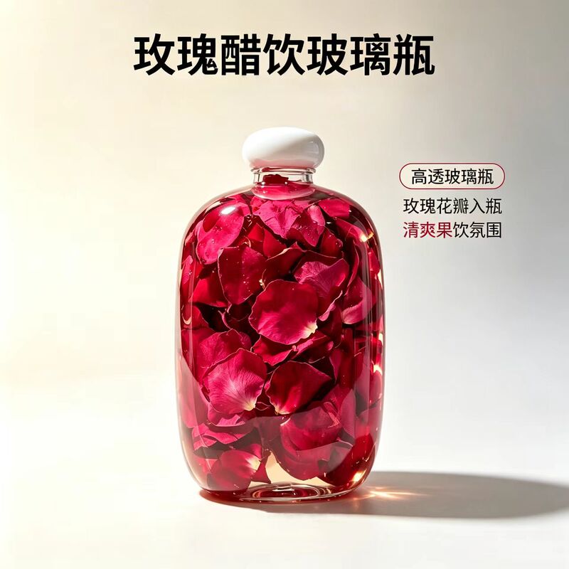 Factory Direct Sales Lead-Free Glass Rose Vinegar Fruit Vinegar Rice Wine Juice Flower Tea Beverage Coffee Fruit Wine Bottle Sealed and Thickened Factory Direct Sales Lead-Free Glass Rose Vinegar Fruit Vinegar Rice Wine Juice Flower Tea Beverage Coffee Fruit Wine Bottle Sealed and Thickened