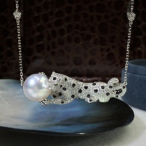 Australian white pearl pendant necklace natural seawater pearl high-quality jewelry gas field full open 18K gold diamond gift