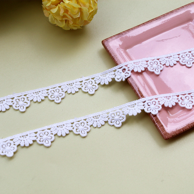Handmade diy clothing accessories pure cotton water soluble embroidery small flower lace lace ribbon bow decoration