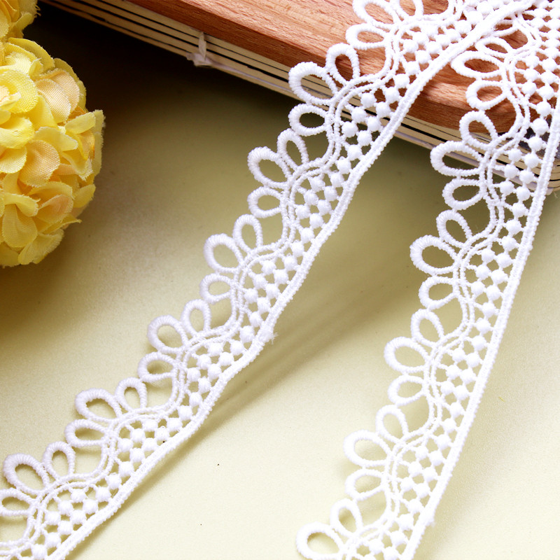 Handmade diy clothing accessories black and white water-soluble silk thread embroidery lace curtain fabric decoration