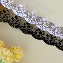Hot sale black rice white mesh embroidery lace accessories handmade diy doll skirt Japanese and Korean lace width about 6cm