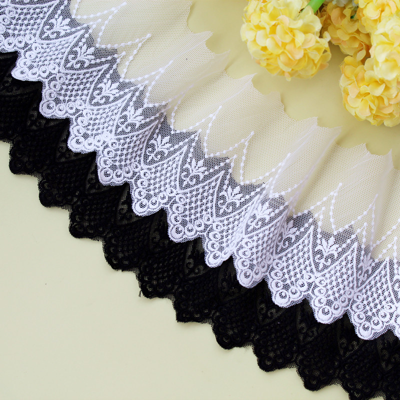 Hot selling handmade diy clothing accessories pure cotton net flower embroidery lace lace curtain fabric sofa decoration fabric