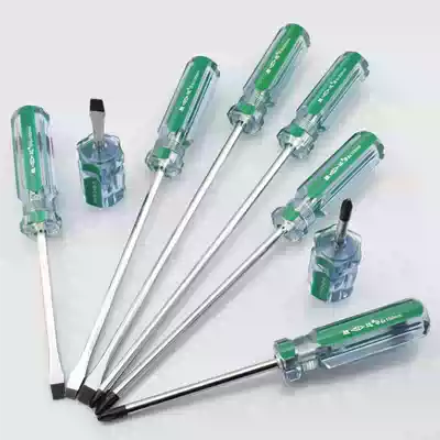 Double color strip transparent crystal handle Color handle with magnetic cross slotted screwdriver screwdriver Screwdriver