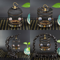 Shell grasshopper cage handmade purple sandalwood exquisite crafts grasshopper cage