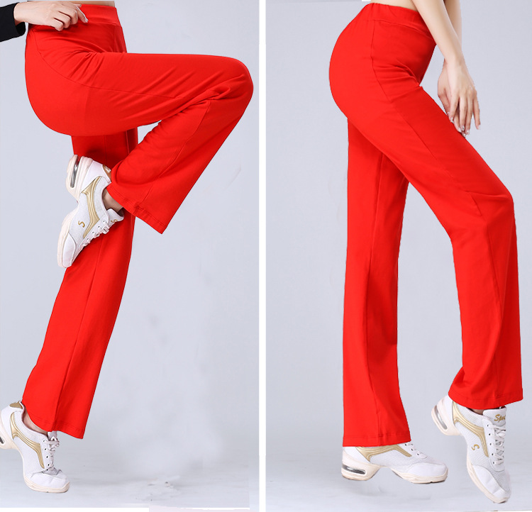 2019 Quần New Mordale Vũ Xuân / Hè Plaza Khiêu vũ Trang phục của phụ nữ cao eo Thể Trainers Straight