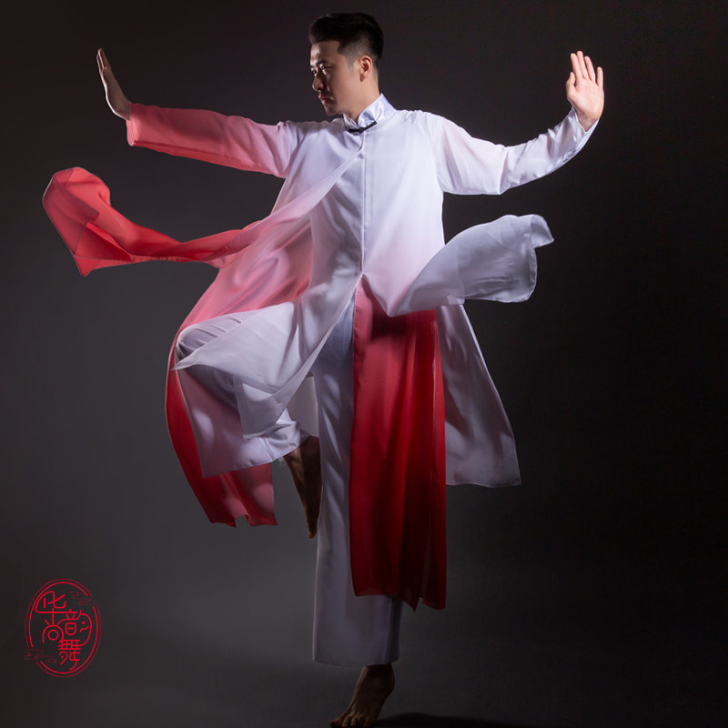 Костюмы для классических танцев, элегантный китайский стиль, танцевальные костюмы Хань и Тан, ученые цвета чернил, мужские танцевальные костюмы в старинном стиле