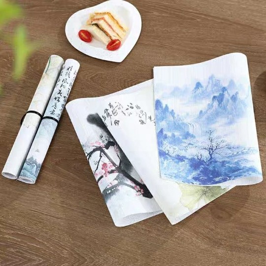 Chinese Fengxi Food Mat New Chinese Ink Table Mat HomeHome PVC Prevention Mass Cushion Cup Mat Classical