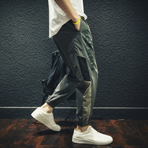 Summer thin section 90% casual pants male loose trend 100 hitch a little foot pants chubby size 9 beampants tide
