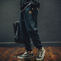 2022 Spring and Autumn Foot-bound Pants Men's Loose Tide Brand ins Size Sports Pants Spring Fat Casual Pants Tide