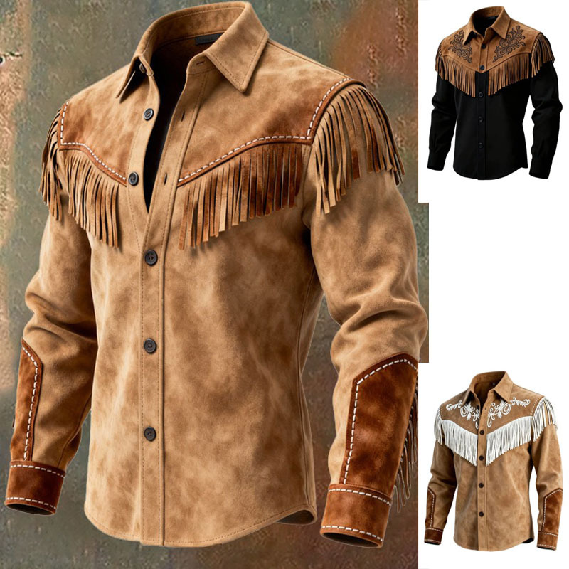 Cross-Border Niche Design Brown Tassel Leather Jacket, Autumn and Winter Style, Retro Elegant, Fashionable and Eye-Catching Jacket Cross-Border Niche Design Brown Tassel Leather Jacket, Autumn and Winter Style, Retro Elegant, Fashionable and Eye-Catching Jacket