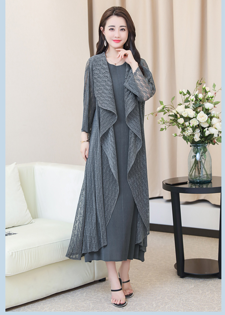 2019 mới mùa xuân và mùa thu hai mảnh phù hợp với váy gấp Miyake nữ Slim mỏng khí chất lưới phù hợp với váy thủy triều - Sản phẩm HOT các kiểu đầm nhung đẹp