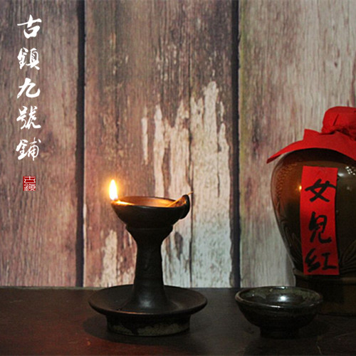 Song Dynasty oil lamp imitation classical candlestick retro old kerosene lamp old-fashioned Chinese style tea ceremony decoration ceramic oil lamp