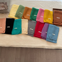ins Korean childrens scarf autumn and winter boys and girls warm solid color wool knitted scarf neck scarf trendy