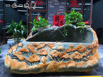 Green end fish tank natural stone sink garden strange stone fish pond garden flowing water landscape fountain courtyard stone trough ornaments