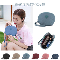 Fashion hand-held cosmetic bag womens lightweight capacity large water-repellent nylon cloth mobile phone passport change card storage bag