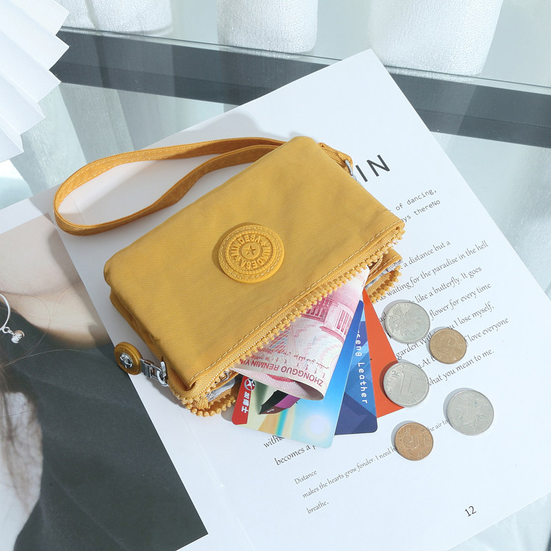 Clutch bag women's small multi-layer pocket hand bag lightweight small square bag nylon cloth change cosmetics storage card holder - Taobao