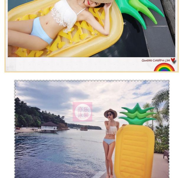 Tùy chỉnh ban đầu màu vàng dứa lớn hàng nổi Hình trái cây bơi vòng Giường lớn nước nằm phẳng - Cao su nổi phao boi tre em