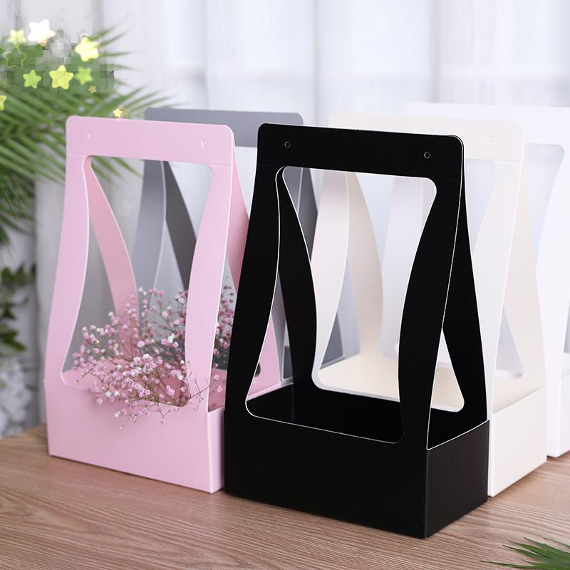 Portable Flower Case Flower Basket Bull Leather Bag Packing Bag ABOUT MATERIAL WATERPROOF DIY FLOWER ARRANGEMENT BOX FLOWERS BAG FLORAL ART PACKAGING