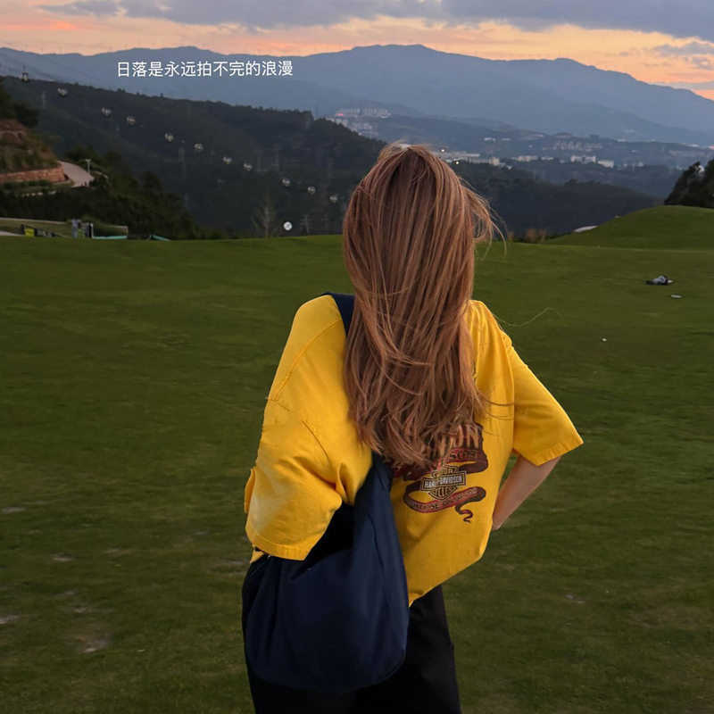 Chu Chu Niu [Big Yellow t] Printed Letter Loose T-Shirt 2026 New Summer Round Neck High-End Short Sleeves