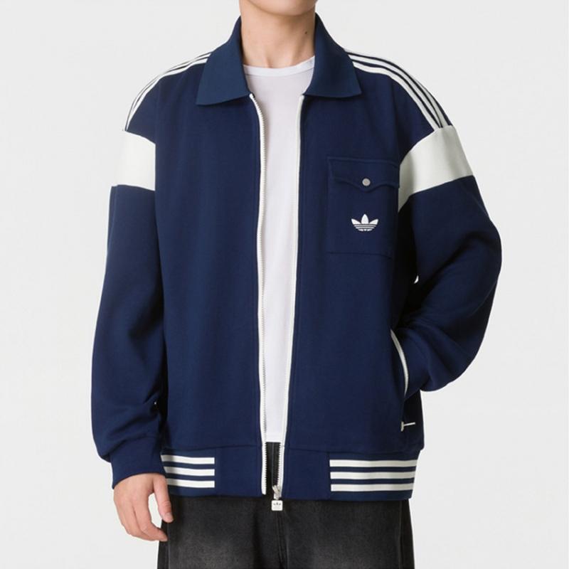 Adidas Trefoil Men's Classic Fashion Simple Versatile Lapel Jacket Kw5664