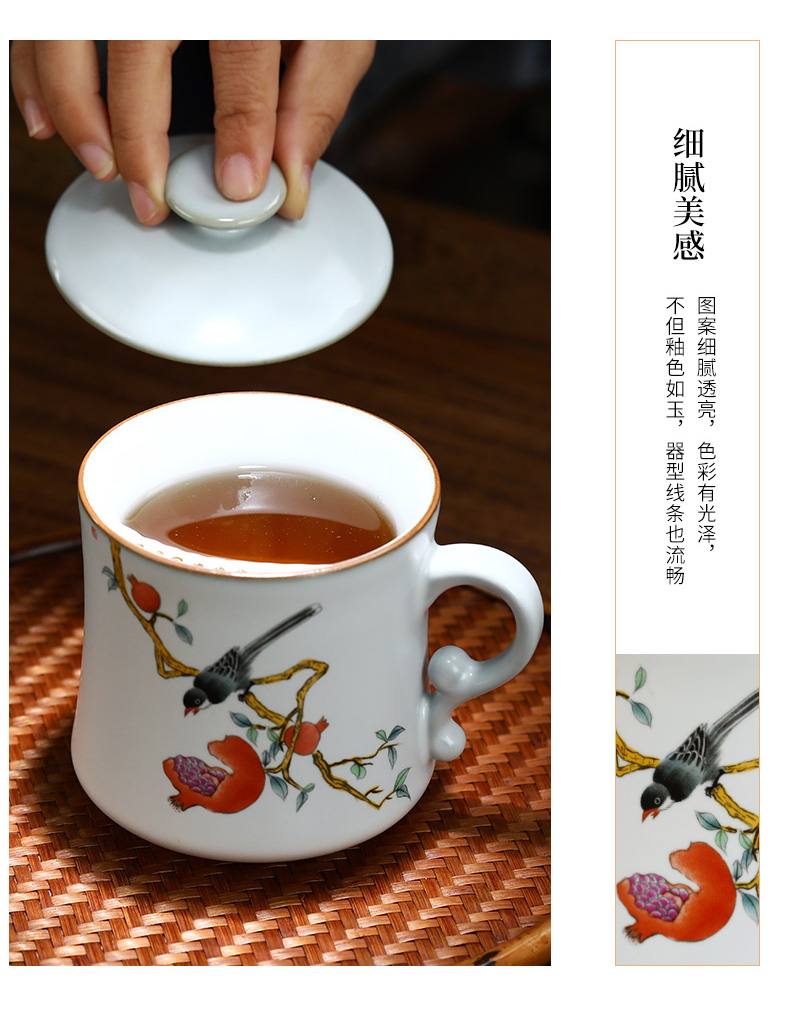 Start your up office personal ceramic tea cup keller cup with cover filter tea separate office cup