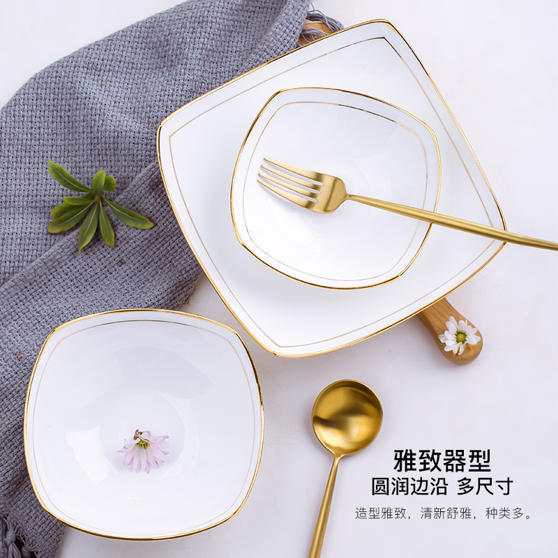 Jingdezhen ceramic tableware creative home pure white contracted bowl of soup bowl of salad bowl size up phnom penh newborn dishes