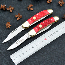 Pocket knife American bone handle high hardness stock export mini first-line OEM old knife fruit knife single open folding knife