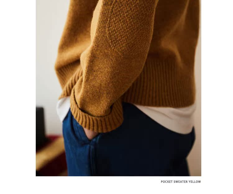 XEMZ 18AW Áo len len Vintage nhiều màu Joker Classic Pocket Wool Sweater quần áo nam