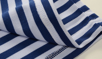 Functional Fabric Sea Blue White Striped Half Sleeve Compassionate Sea Soul Round Collar Breathable Speed Dry T-Shirt