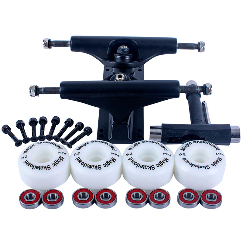 Double Seesaw Action Wheels Milky White Suit Brushed Street Wheel Skateboard Accessories Skateboard Wheels Five Inch Hollow Bracket