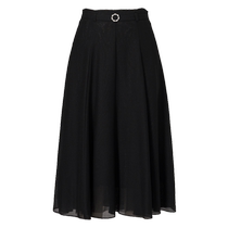(Same style in the mall) Kelaidier 2024 summer acetic acid elegant temperament black slimming A-line skirt for women