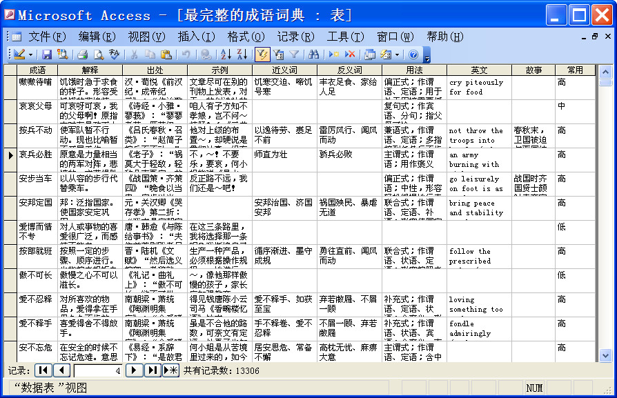 13 - A very complete dictionary of the ACCESS database of the dictionary of the dialectical idiom