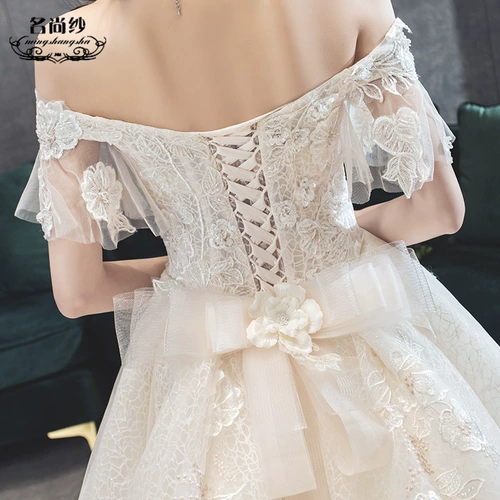 Свадебное платье, звездное небо для невесты, 2020, новая коллекция, открытые плечи, V-образный вырез