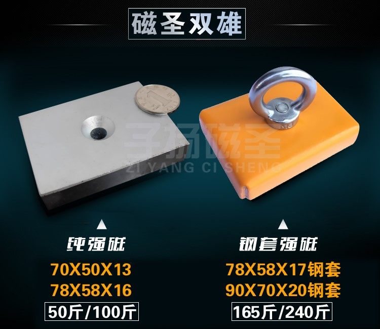 Perforated rectangular magnet Permanent magnet king NdFeB high strength large super magnet Magnet strong magnet steel