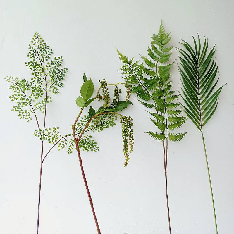 ins wind Nordic simulation turtle back leaf spring feather leaf living room creative green leaf pretend fake leaf decoration fern fake flower and grass