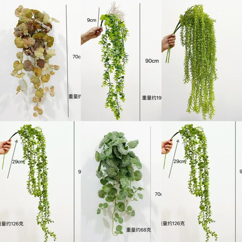 ins Nordic Style Artificial Vine Plant with Crabapple Leaves, Hanging Plant, Wall-Mounted Mandala Eucalyptus Leaves