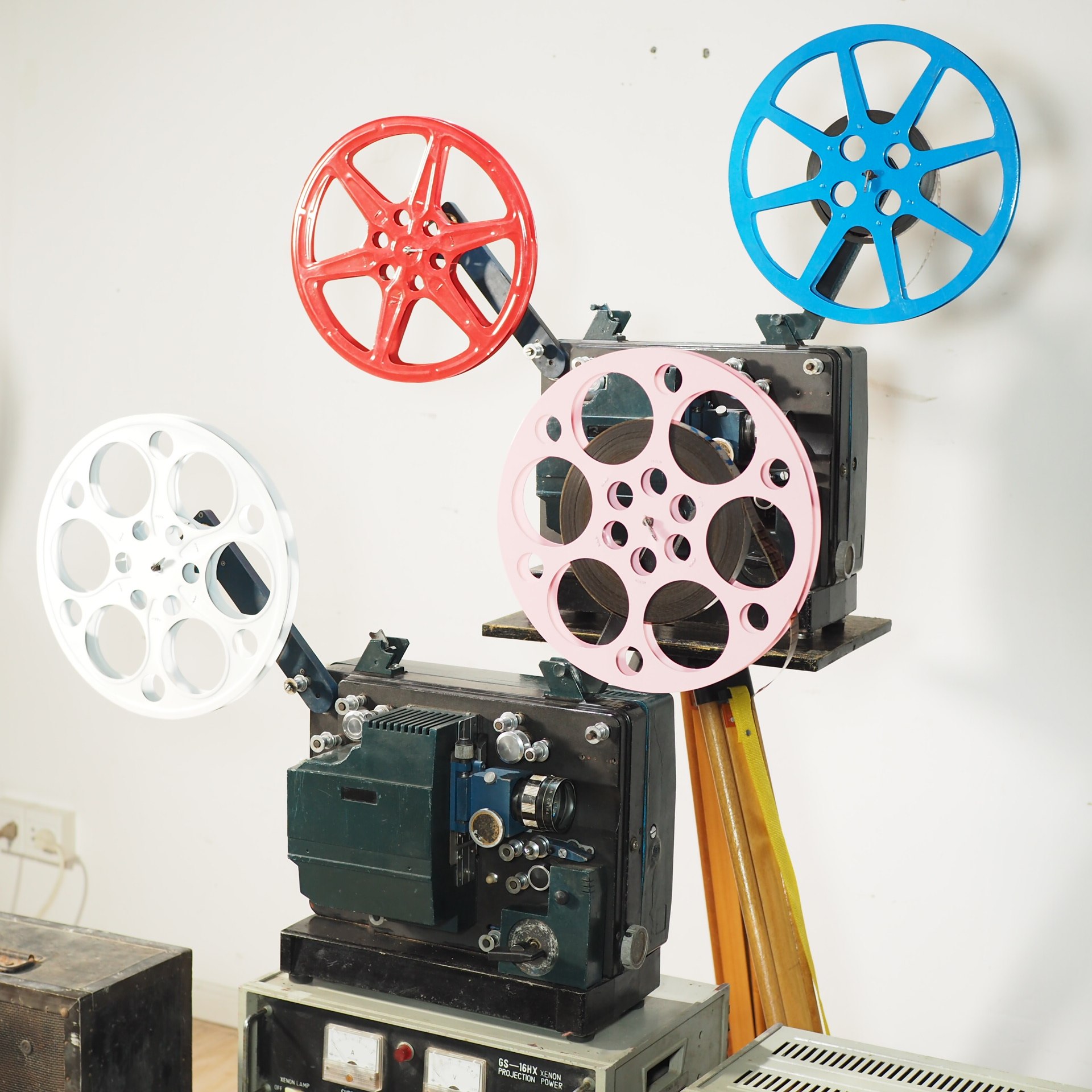 Nostalgia Old Movie Homemade GanLight 350W Watt Xenon Lamp Machine 16 mm 16mm Negatives Projector Function Ok Twin