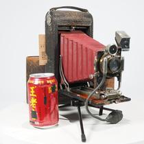 Western antique American Kodak No.3 large red cavity folding organ camera ornament