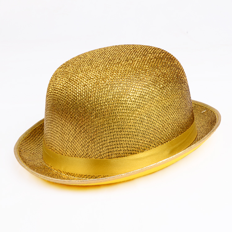 Golden Silver Round Hat Adult Men and Women Chaplin Lincoln Hat Classic Hat Party Party Hat